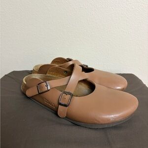 Birkenstock Birki’s Dorian Clogs Women’s 39 Slip On Buckle Brown